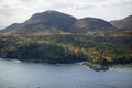 Aerial view of 1530 foot high Cadillac Mountain, Acadia National Park, Maine Royalty Free Stock Photo