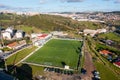 Aerial view of football field