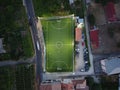 Aerial view of a football field located in Pianillo, Italy Royalty Free Stock Photo