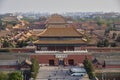 Aerial view of Forbidden City (Palace Museum) and Beijing cityscape seen from the Jingshan park in Beijing, China Royalty Free Stock Photo