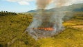 Aerial view Forest fire. Busuanga, Palawan, Philippines. Royalty Free Stock Photo