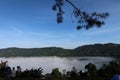 Aerial view, forest, trees, fog, beautiful Thailand, winter, selectable focus, Khao Kho viewpoint, Phetchabun, Thailand