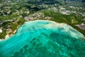 Aerial view of Fort Fleur d`epee, Bas du Fort, Le Gosier, Grande-Terre, Guadeloupe, Caribbean