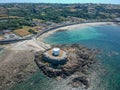 Aerial view Fort grey, West coast of Guernsey.