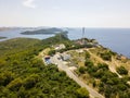 Aerial view from Fort Grpascak, panoramic view from the fortress. Dugi Otok island, Croatia Royalty Free Stock Photo