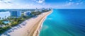 Aerial View Of Fort Lauderdale Beach In Sunny Florida Royalty Free Stock Photo