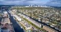 Aerial view of Fort Lauderdale canals and cityscape Royalty Free Stock Photo