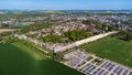 Aerial view of the fortified walls of Provins Royalty Free Stock Photo