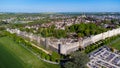 Aerial view of the fortified walls of Provins Royalty Free Stock Photo