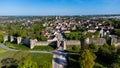 Aerial view of the fortified walls of Provins Royalty Free Stock Photo