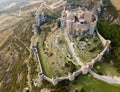 Aerial view of fortress Castillo de Loarre Royalty Free Stock Photo