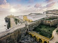 Aerial view of fortress in Peniche, Leiria, Portugal