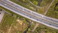 Aerial view of four lane motorway Royalty Free Stock Photo