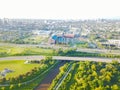 Aerial view Fourth Ward district west of downtown Houston, Texas Royalty Free Stock Photo