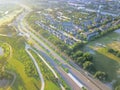 Aerial view Fourth Ward district west of downtown Houston, Texas Royalty Free Stock Photo