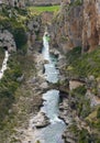 Aerial view of Foz de Lumbier, Irati river canyon in Navarra, Spain Royalty Free Stock Photo