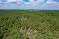 Aerial view of the franchard gorges on the forest of Fontainebleau Royalty Free Stock Photo