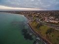 Aerial view of Frankston coastline at sunset Royalty Free Stock Photo