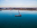 Aerial view of Frankston pier and beach. Royalty Free Stock Photo