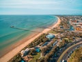 Aerial view of Frankston pier and coastline. Melbourne, Australia. Royalty Free Stock Photo