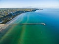 Aerial view of Frankston pier, Melbourne, Australia Royalty Free Stock Photo