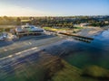 Aerial view of Frankston yacht club at sunrise, Australia