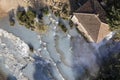 Aerial view of the free thermal baths of Saturnia Italy Royalty Free Stock Photo