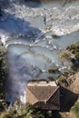 Aerial view of the free thermal baths of Saturnia Italy Royalty Free Stock Photo