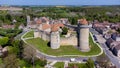 Aerial view of the French castle of Blandy les Tours in Seine et Marne Royalty Free Stock Photo