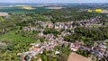 Aerial view of the French castle of Blandy les Tours in Seine et Marne Royalty Free Stock Photo