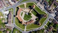 Aerial view of the French castle of Blandy les Tours in Seine et Marne Royalty Free Stock Photo