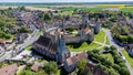 Aerial view of the French castle of Blandy les Tours in Seine et Marne Royalty Free Stock Photo