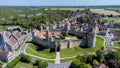 Aerial view of the French castle of Blandy les Tours in Seine et Marne Royalty Free Stock Photo