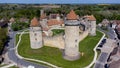 Aerial view of the French castle of Blandy les Tours in Seine et Marne Royalty Free Stock Photo