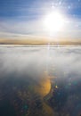 Aerial view of Northern French coastline at sunrise England