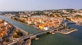 Aerial view of French seaside town of Martigues on Mediterranean coast