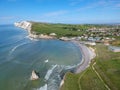 Aerial View of Freshwater Bay, Isle of Wight, England Royalty Free Stock Photo