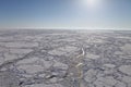 Aerial view of frozen Arctic Ocean