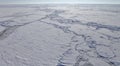 Aerial view of frozen Arctic Ocean