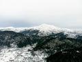 Aerial view of Frozen Golcuk lake at Odemis Izmir in winter season Royalty Free Stock Photo