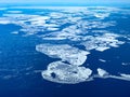 Aerial view of the frozen sea in Finland Royalty Free Stock Photo