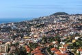 Aerial view of Funchal,the capital of Madeira Island,Portugal,on the coast of Atlantic Ocean. One of Portuguese main Royalty Free Stock Photo