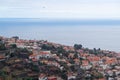 Aerial view at Funchal city and sea water, Madeira island Royalty Free Stock Photo