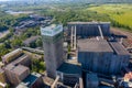 Aerial view of Functional coal mine shaft named OKD Darkov COVID19 - KARVINA, CZECH REPUBLIC, MAY 28, 2020