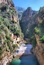 Aerial view of Furore fiord in Amalfi Coast Royalty Free Stock Photo