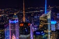 Aerial View of Futuristic Buildings and Towers in Manhattan, New York City, USA. The City that Never Sleeps