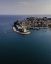 Aerial view of Gaeta old city, a small town along the mediterranean coast in Lazio, Italy Royalty Free Stock Photo