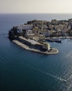 Aerial view of Gaeta old city, a small town along the mediterranean coast in Lazio, Italy Royalty Free Stock Photo