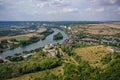 Aerial view on gaillard castle in the city of the andelys Royalty Free Stock Photo