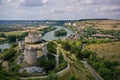 Aerial view on gaillard castle in the city of the andelys Royalty Free Stock Photo